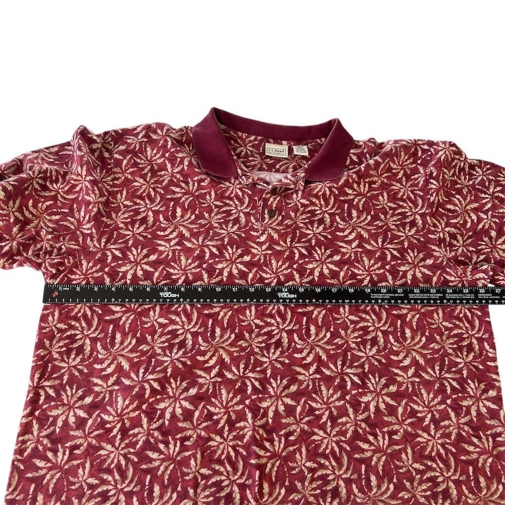 L.L. Bean Men's XLT Floral Beach Luau Polo Shirt Multicolor Short Sleeve Casual - Picture 4 of 6